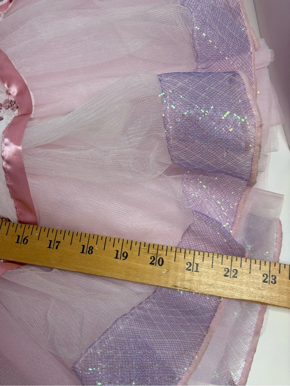 Weissman IC Dance Costume Dress Pink & White Tulle & Embellishments